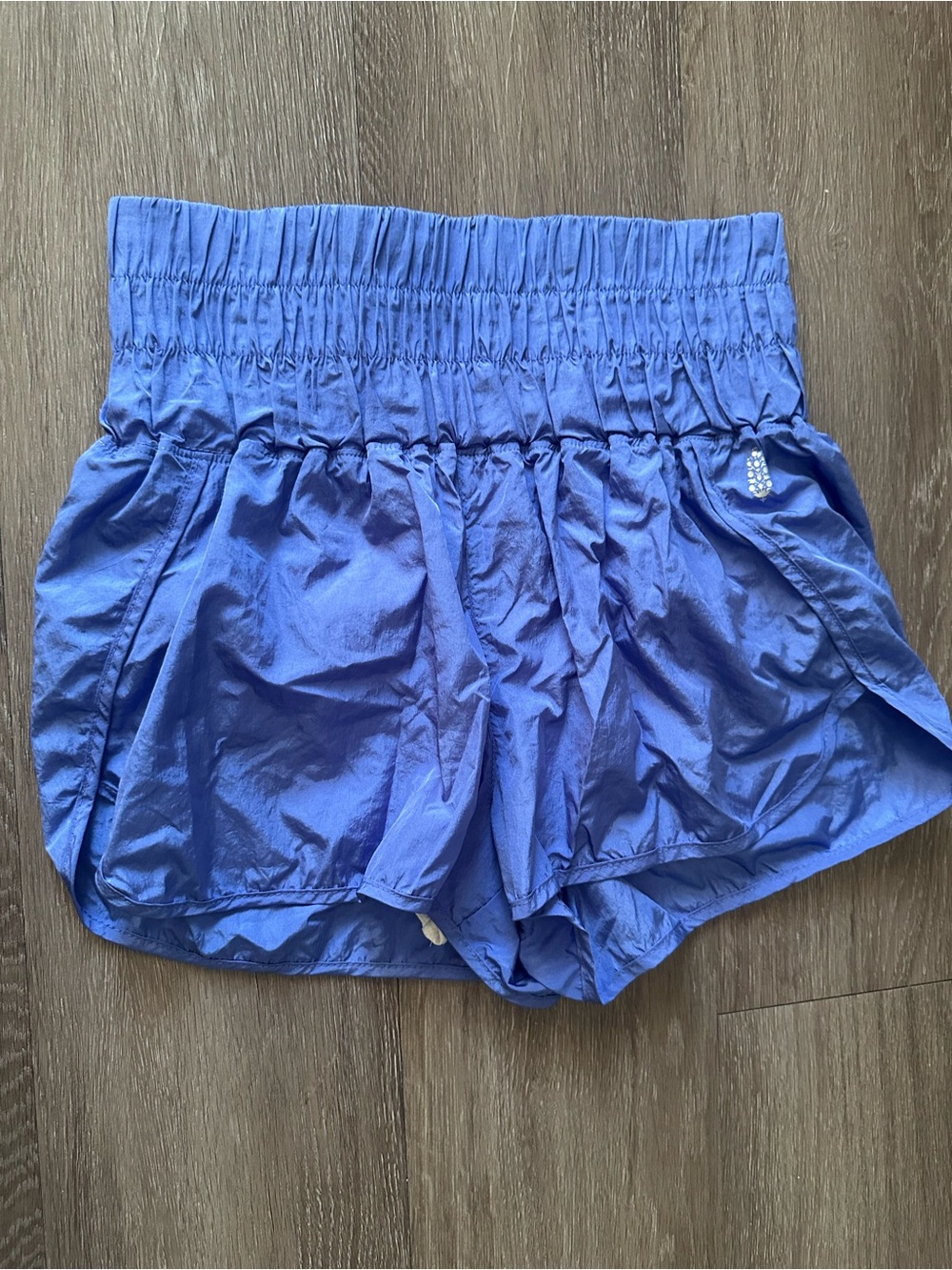 Blue Women's High-Waist Athletic Shorts